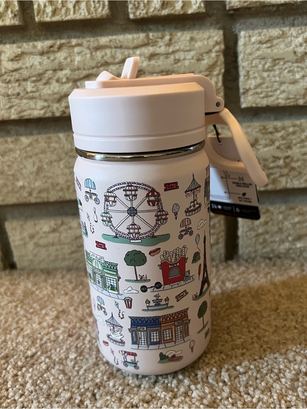 14 oz Hydrapeak Pastel Pink French Dream Water Bottle